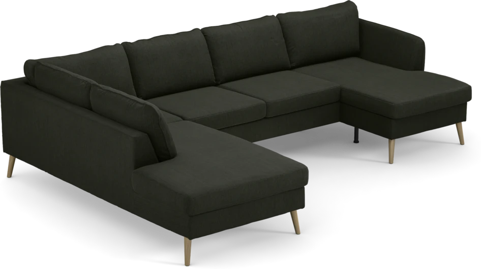 County - 3-sits soffa med divan vänster och schäslong höger - Grön