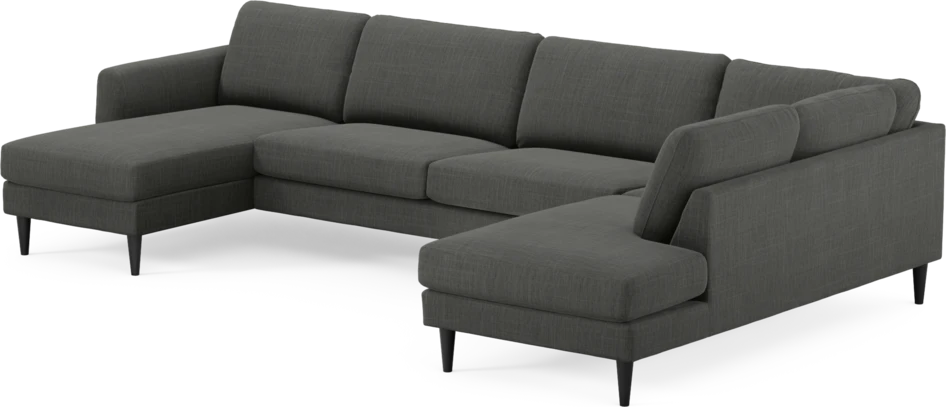 Bridge - 3-sits soffa med schäslong vänster och divan höger - Grå