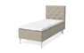 Dream Delux - Ramsäng, enkelsäng med bäddmadrass Dream Delux vit - Beige