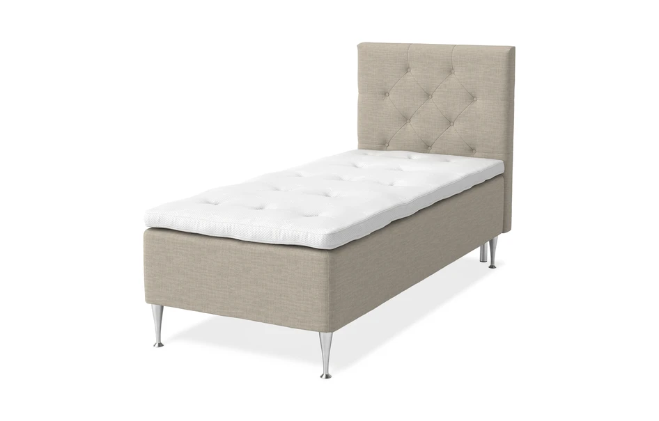 Dream Delux - Ramsäng, enkelsäng med bäddmadrass Dream Delux vit - Beige
