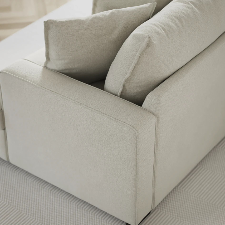 Mila - 3-sits soffa, hel dyna - Vit