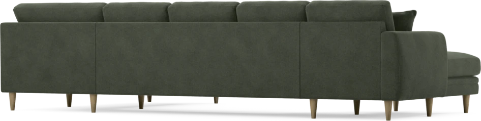 Eden - 3-sits soffa med schäslong vänster och divan höger - Grön