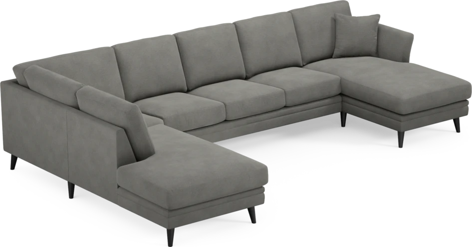 Eden - 3-sits soffa med divan vänster och schäslong höger - Grå