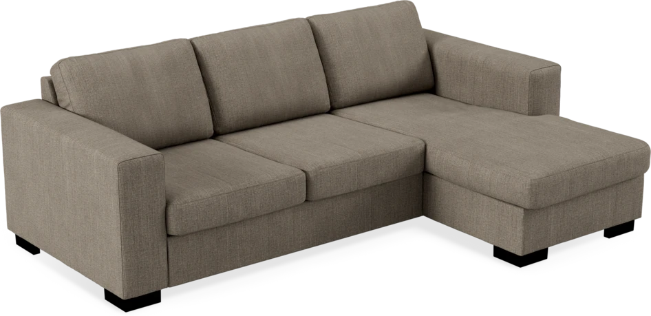 Nevada - 3-sits soffa med flyttbar schäslong - Brun