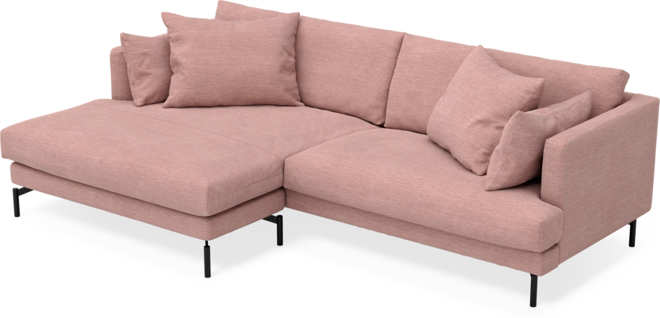 Harper - 4-sits med schäslong XL vänster - Rosa