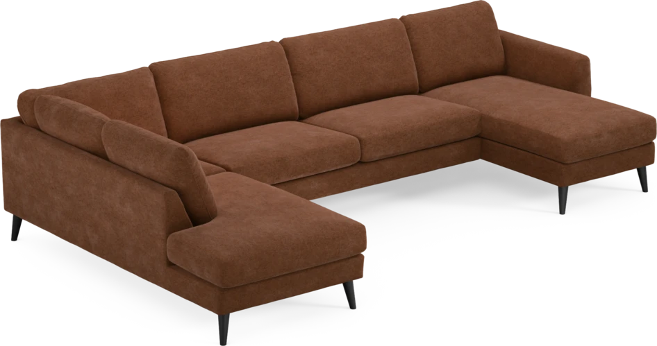 Bridge - 3-sits soffa med divan vänster och schäslong höger - Orange