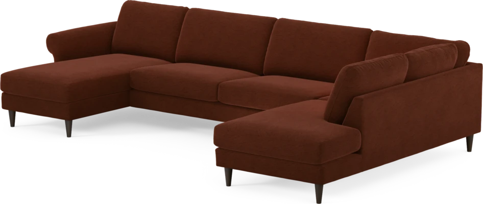 Bridge - 3-sits soffa med schäslong vänster och divan höger - Orange