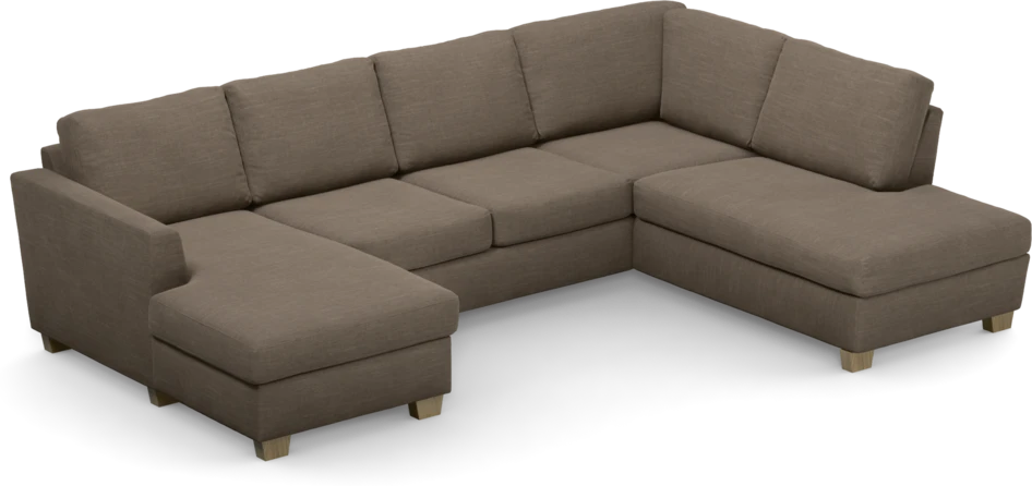 Friday - 3-sits soffa med schäslong vänster och divan höger - Brun