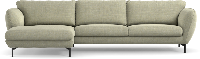 Madison Lux - 3-sits soffa med schäslong vänster - Grön
