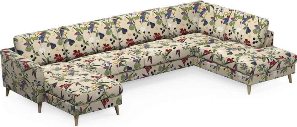 Bridge - 3-sits soffa med schäslong vänster och divan höger - Flerfärgad