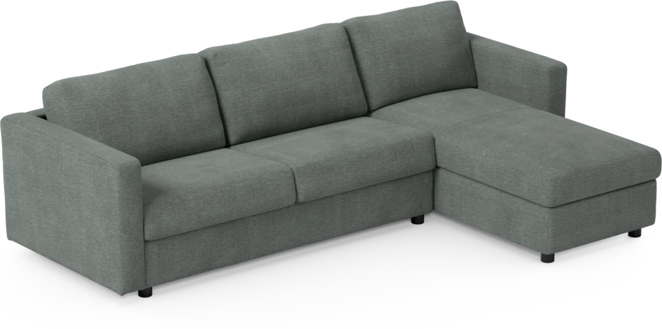 Lindö - Bäddsoffa 2,5-sits med schäslong, vändbar - Grå
