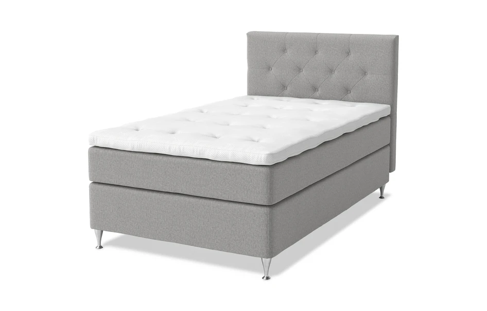 Sleep Delux - Kontinentalsäng, enkelsäng med bäddmadrass Sleep Delux vit - Grå