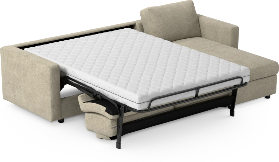 Lindö - Bäddsoffa 2,5-sits med schäslong, vändbar - Beige