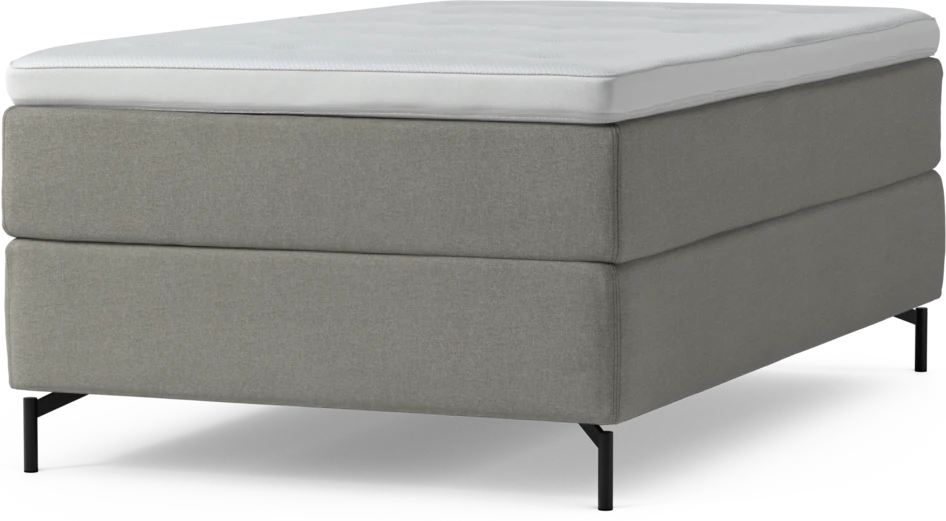 Delux Exclusive - Kontinentalsäng, enkelsäng 120 cm med bäddmadrass och sängben - Grå