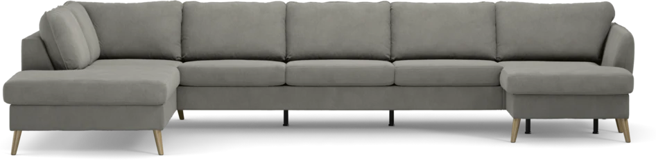 County - 4-sits soffa med divan vänster och schäslong höger - Grå