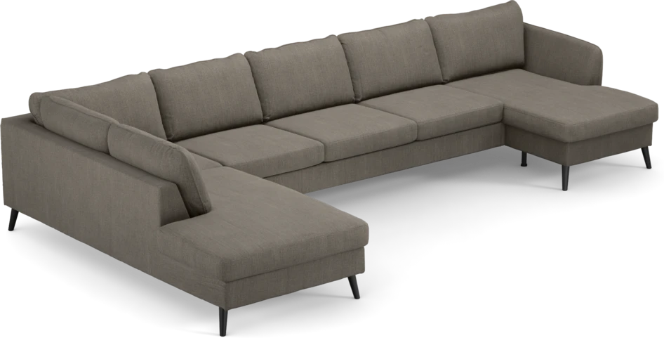 County - 4-sits soffa med divan vänster och schäslong höger - Brun