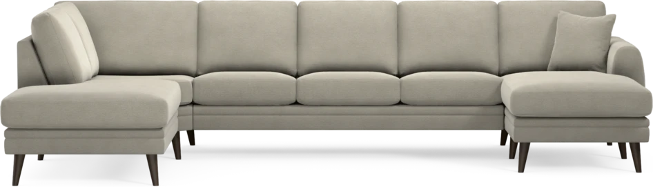 Eden - 3-sits soffa med divan vänster och schäslong höger - Brun