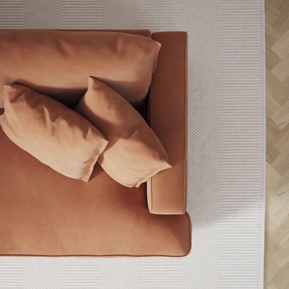Mila - 3-sits soffa med divan höger - Orange
