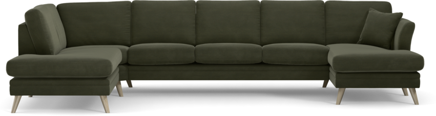 Eden - 3-sits soffa med divan vänster och schäslong höger - Grön