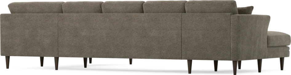 Eden - 3-sits soffa med schäslong vänster och divan höger - Brun