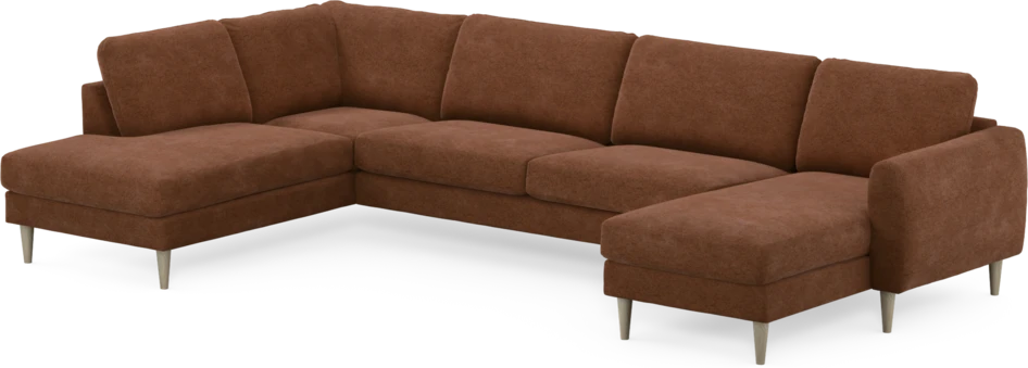 Bridge - 3-sits soffa med divan vänster och schäslong höger - Orange