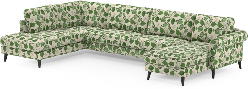 Bridge - 3-sits soffa med divan vänster och schäslong höger - Grön