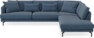 Harper - 3-sits soffa med divan höger - Blå
