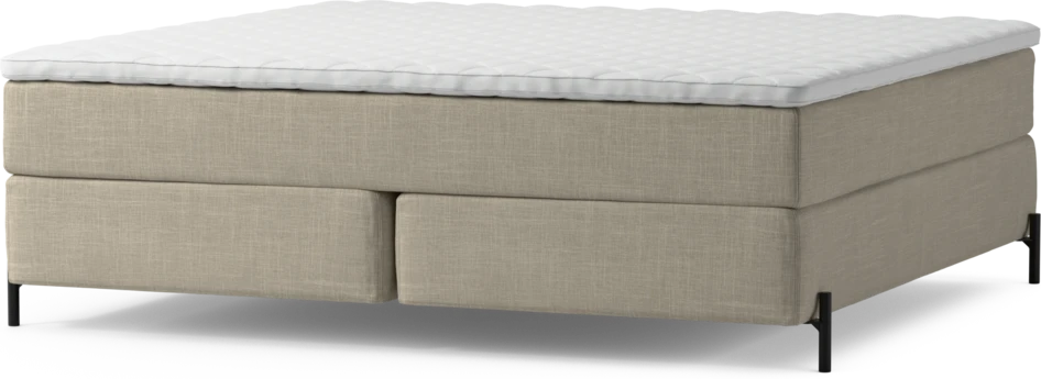 Delux Exclusive - Kontinentalsäng, dubbelsäng med bäddmadrass och sängben - Beige