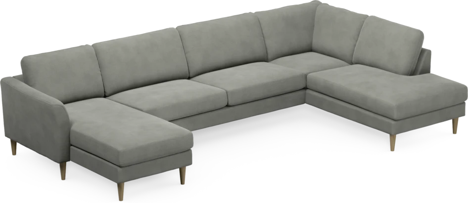 Bridge - 3-sits soffa med schäslong vänster och divan höger - Grå