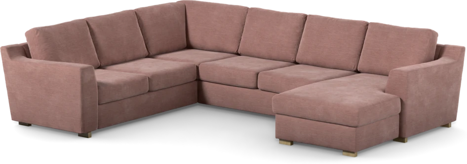 Friday - Hörnsoffa, 2+3-sits med schäslong höger - Rosa