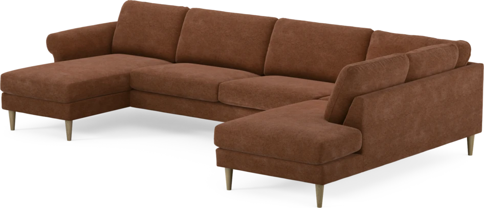 Bridge - 3-sits soffa med schäslong vänster och divan höger - Orange