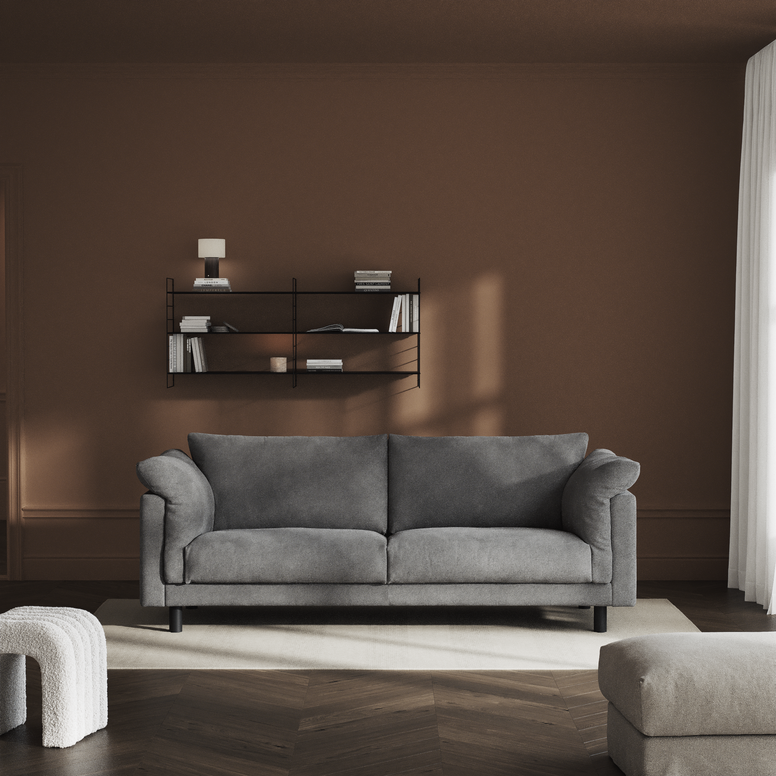 Cherrie, 3-sits soffa, fast klädsel