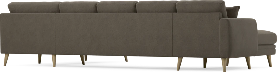 Eden - 3-sits soffa med schäslong vänster och divan höger - Brun