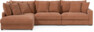 Rossi - 3-sits soffa med divan vänster - Gul