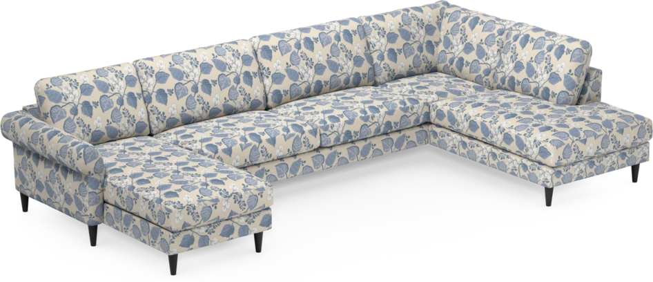 Bridge - 3-sits soffa med schäslong vänster och divan höger - Blå