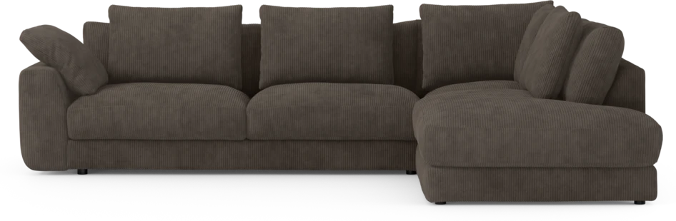 Amie - 3-sits med divan höger - Brun
