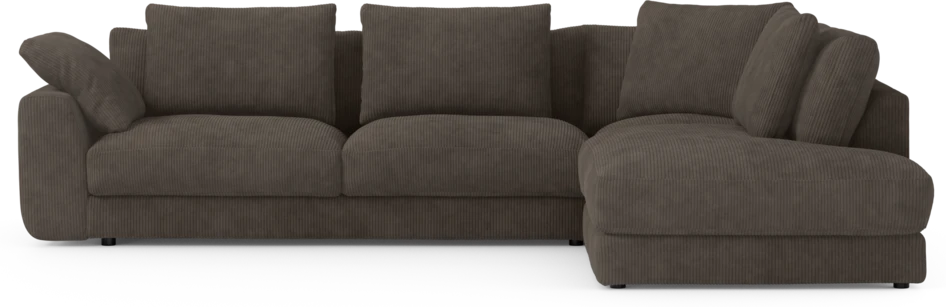 Amie - 3-sits med divan höger - Brun