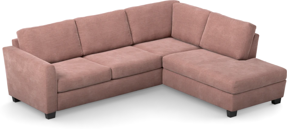 Friday - 2,5-sits soffa med divan höger - Rosa