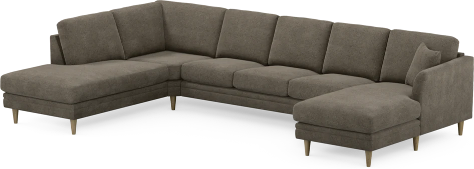 Eden - 3-sits soffa med divan vänster och schäslong höger - Brun