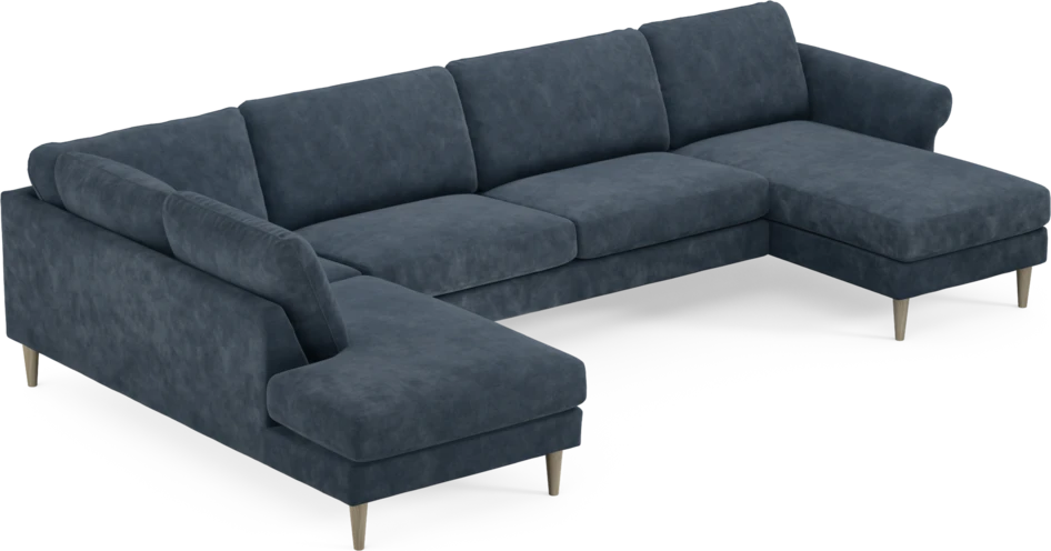 Bridge - 3-sits soffa med divan vänster och schäslong höger - Blå