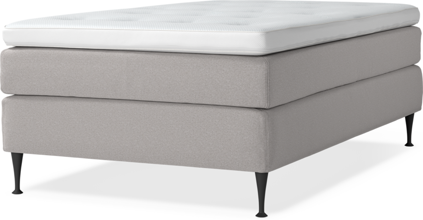 Delux Sense - Kontinentalsäng, enkelsäng 120 cm med bäddmadrass - Grå