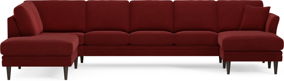 Eden - 3-sits soffa med divan vänster och schäslong höger - Röd