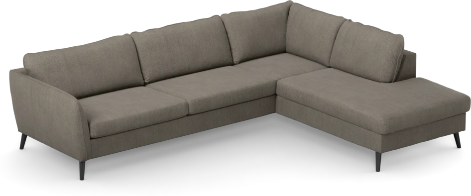 County - 2,5-sits soffa med divan höger - Brun