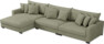 Rossi - 4-sits soffa med schäslong XL vänster - Grön