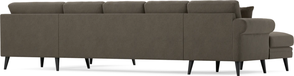 Eden - 3-sits soffa med schäslong vänster och divan höger - Brun