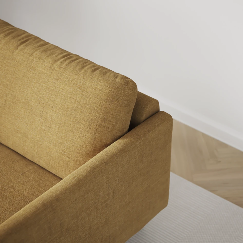 Madison - 2-sits soffa med divan vänster och schäslong höger - Gul