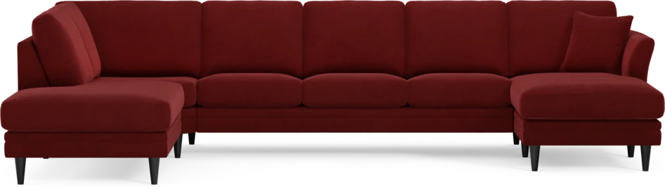 Eden - 3-sits soffa med divan vänster och schäslong höger - Röd