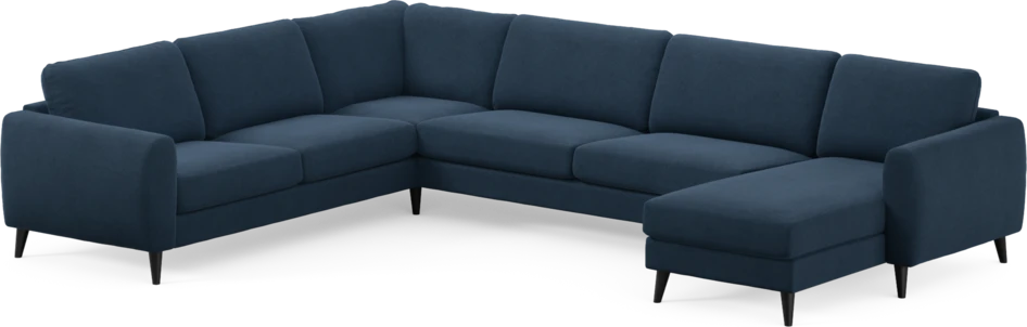 Bridge - Hörnsoffa, 2+3-sits med schäslong höger - Blå