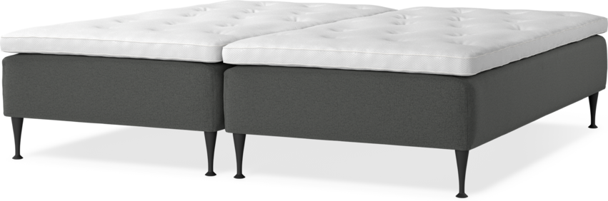 Delux Sense - Ramsäng, dubbelsäng med bäddmadrass - Grå