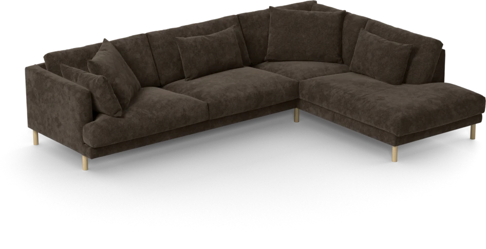 Harper - 3-sits soffa med divan höger - Brun